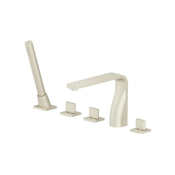 Flusso - Five Hole Deck Mounted Roman Tub Faucet With Hand Shower