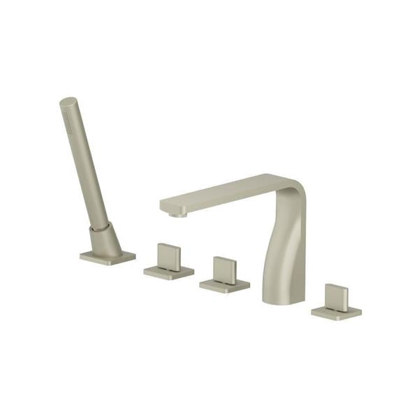 Flusso - Five Hole Deck Mounted Roman Tub Faucet With Hand Shower