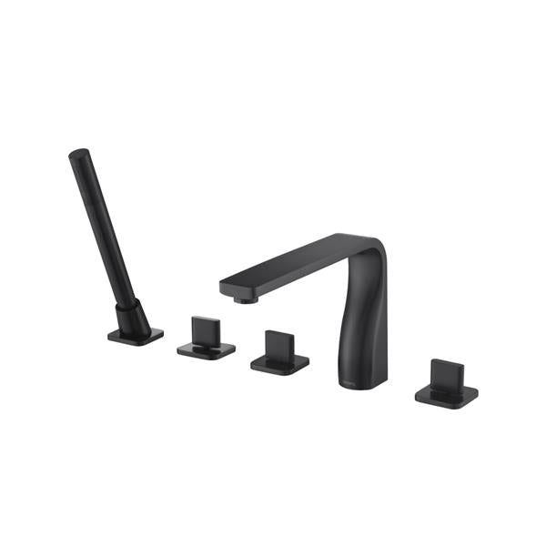 Flusso - Five Hole Deck Mounted Roman Tub Faucet With Hand Shower