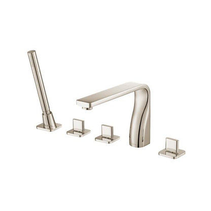 Flusso - Five Hole Deck Mounted Roman Tub Faucet With Hand Shower