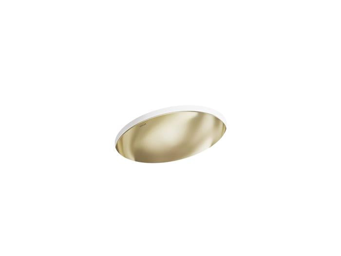 Kohler - Rhythm 23-1/4 Inch Oval Undermount Bathroom Sink, No Overflow, French Gold