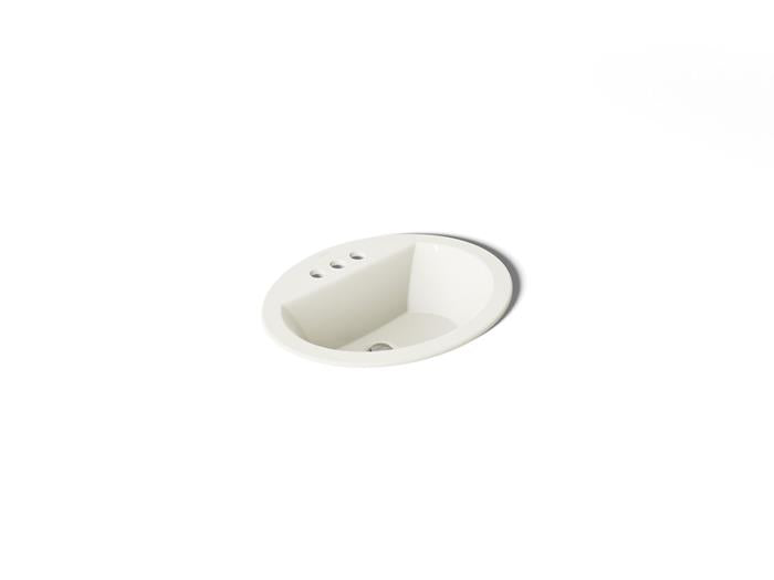 Kohler - 20-1/4 Inch Oval Drop-In Bathroom Sink With Overflow W/4 Cc