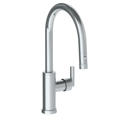 Watermark -Sense Deck Mounted 1 Hole Gooseneck Kitchen Faucet with Pull Down Spray - Low Spout