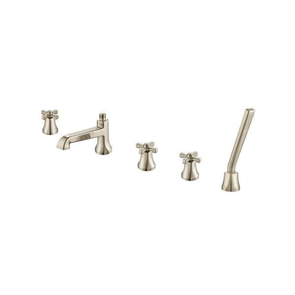 Flusso - Five Hole Deck Mounted Roman Tub Faucet With Hand Shower