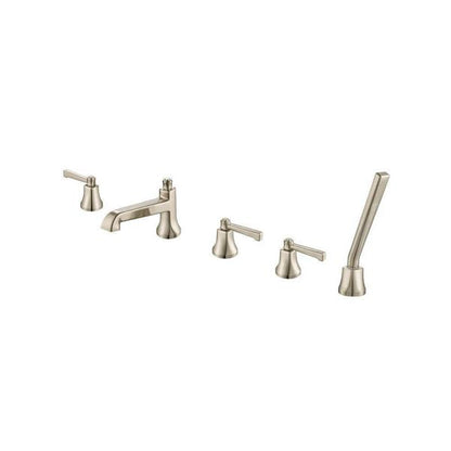 Flusso - Five Hole Deck Mounted Roman Tub Faucet With Hand Shower