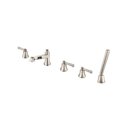 Flusso - Five Hole Deck Mounted Roman Tub Faucet With Hand Shower