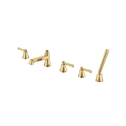 Flusso - Five Hole Deck Mounted Roman Tub Faucet With Hand Shower