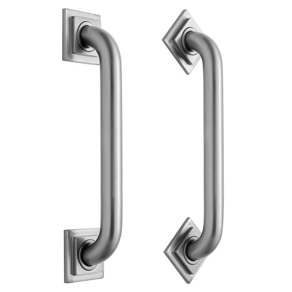 Jaclo - 18 Inch Deluxe Grab Bar with Contemporary Square/Diamond Flange
