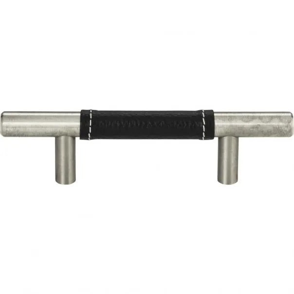 Atlas Homewares - Zanzibar 3 Inch Center to Center Black Leather Bar pull