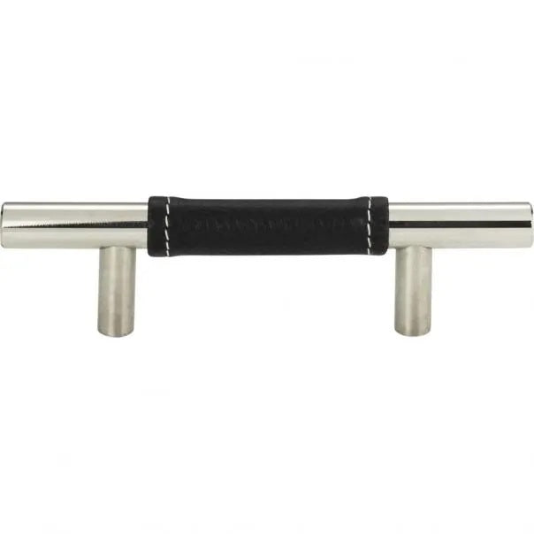 Atlas Homewares - Zanzibar 3 Inch Center to Center Black Leather Bar pull