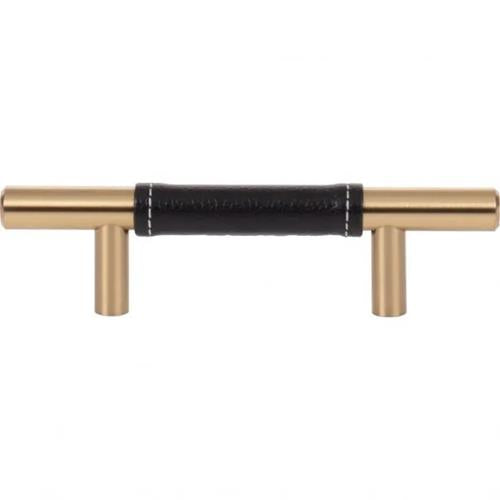 Atlas Homewares - Zanzibar 3 Inch Center to Center Black Leather Bar pull
