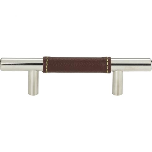 Atlas Homewares - Zanzibar 3 Inch Center to Center Brown Leather Bar pull