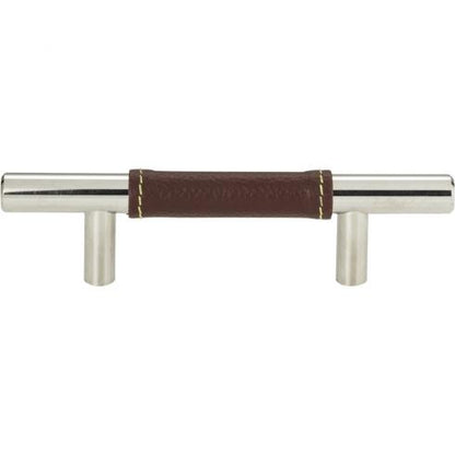 Atlas Homewares - Zanzibar 3 Inch Center to Center Brown Leather Bar pull
