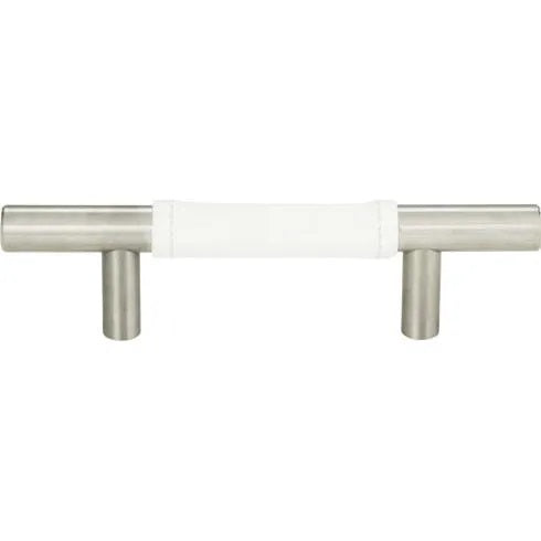 Atlas Homewares - Zanzibar 3 Inch Center to Center White Leather Bar pull