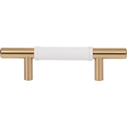 Atlas Homewares - Zanzibar 3 Inch Center to Center White Leather Bar pull