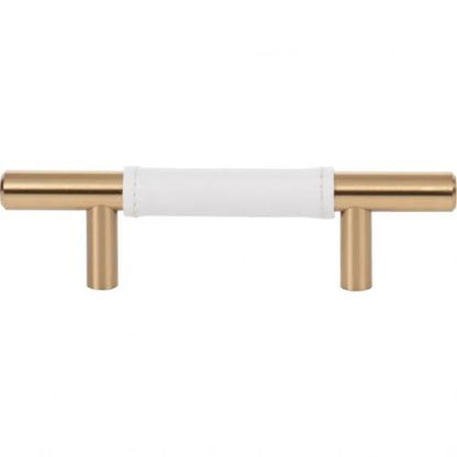 Atlas Homewares - Zanzibar 3 Inch Center to Center White Leather Bar pull
