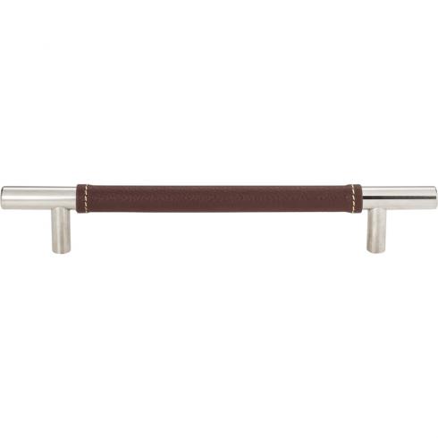 Atlas Homewares - Zanzibar 6 5/16 Inch Center to Center Brown Leather Bar pull