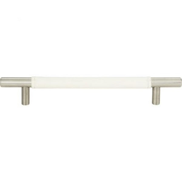 Atlas Homewares - Zanzibar 6 5/16 Inch Center to Center White Leather Bar pull