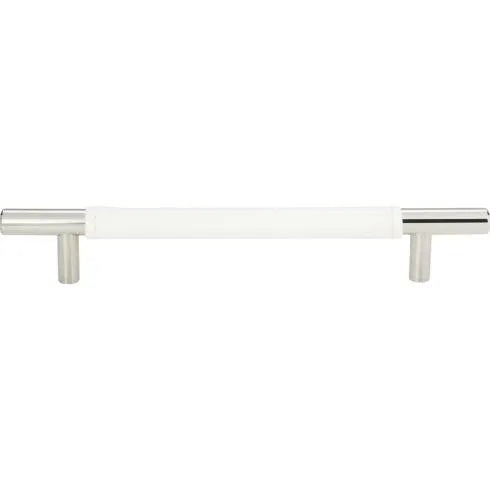 Atlas Homewares - Zanzibar 6 5/16 Inch Center to Center White Leather Bar pull
