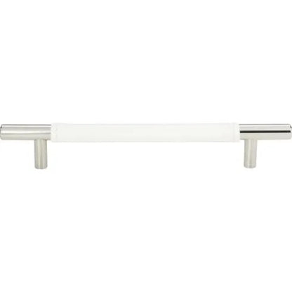 Atlas Homewares - Zanzibar 6 5/16 Inch Center to Center White Leather Bar pull