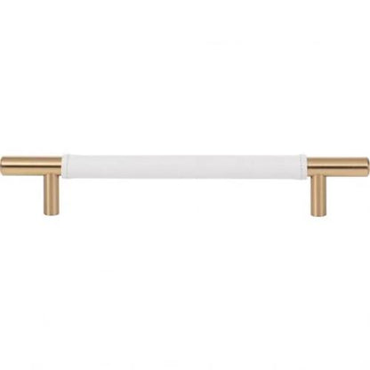 Atlas Homewares - Zanzibar 6 5/16 Inch Center to Center White Leather Bar pull