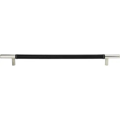 Atlas Homewares - Zanzibar 11 5/16 Inch Center to Center Black Leather Bar pull