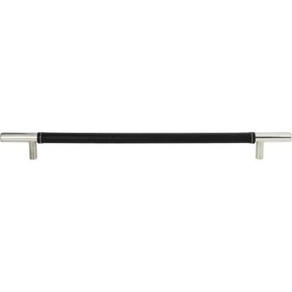 Atlas Homewares - Zanzibar 11 5/16 Inch Center to Center Black Leather Bar pull