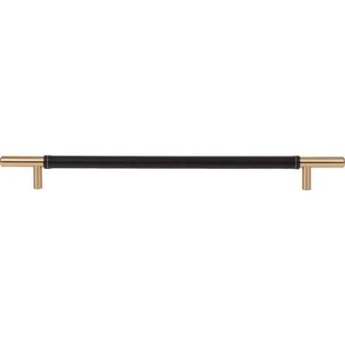 Atlas Homewares - Zanzibar 11 5/16 Inch Center to Center Black Leather Bar pull