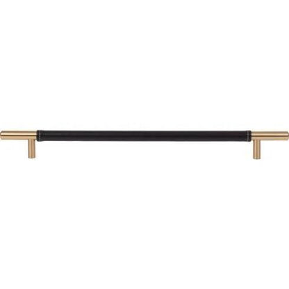 Atlas Homewares - Zanzibar 11 5/16 Inch Center to Center Black Leather Bar pull