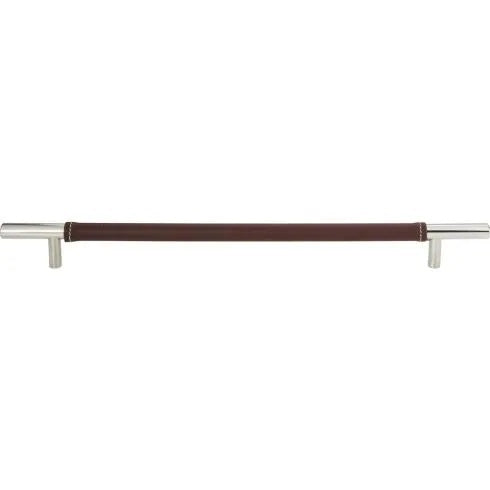 Atlas Homewares - Zanzibar 11 5/16 Inch Center to Center Brown Leather Bar pull
