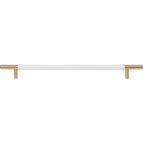 Atlas Homewares - Zanzibar 11 5/16 Inch Center to Center White Leather Bar pull