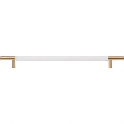 Atlas Homewares - Zanzibar 11 5/16 Inch Center to Center White Leather Bar pull