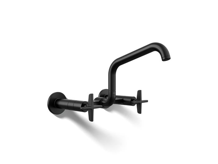 Kohler - Billet Wall-Mount Bridge Kitchen Faucet - Cross Handle Square
