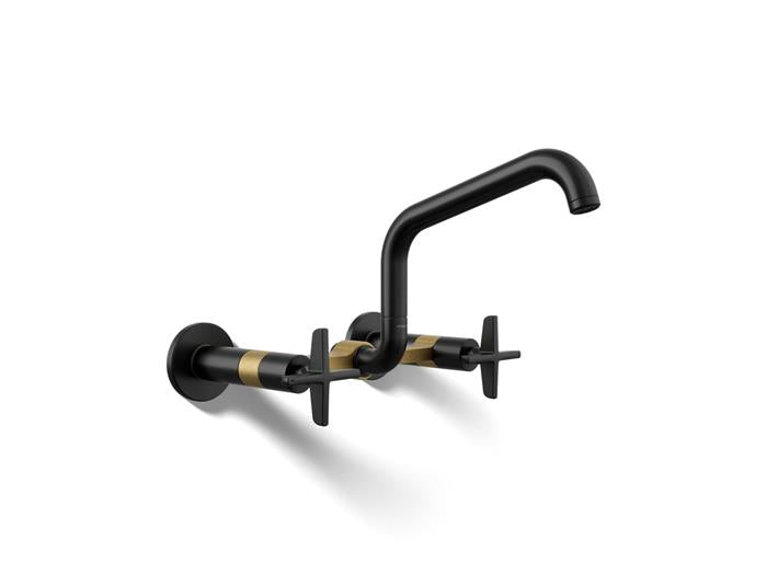 Kohler - Billet Wall-Mount Bridge Kitchen Faucet - Cross Handle Square