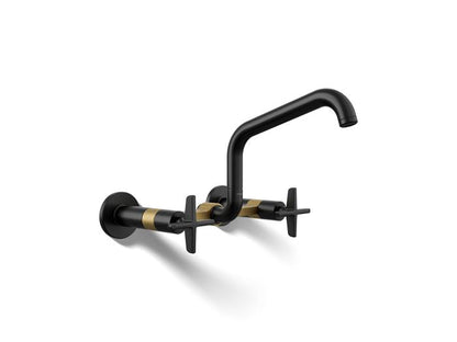 Kohler - Billet Wall-Mount Bridge Kitchen Faucet - Cross Handle Square
