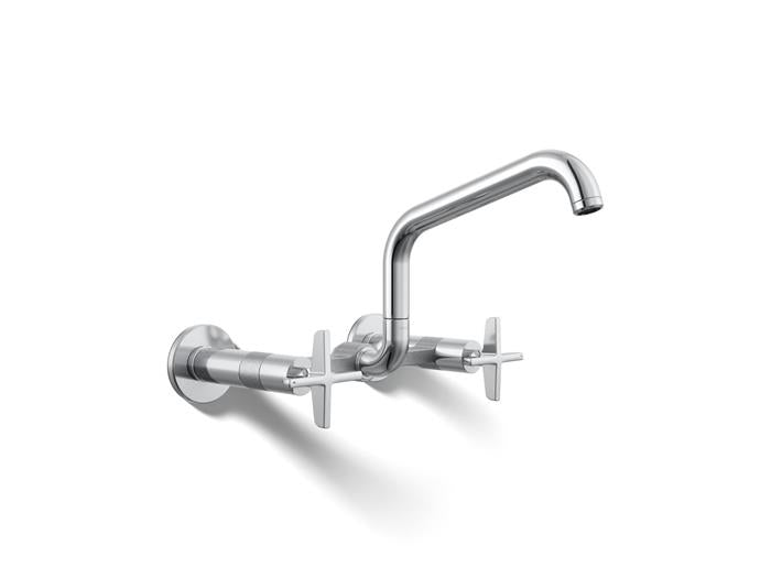 Kohler - Billet Wall-Mount Bridge Kitchen Faucet - Cross Handle Square