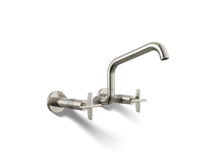 Kohler - Billet Wall-Mount Bridge Kitchen Faucet - Cross Handle Square