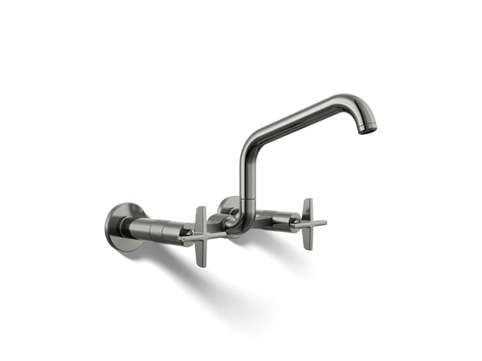 Kohler - Billet Wall-Mount Bridge Kitchen Faucet - Cross Handle Square
