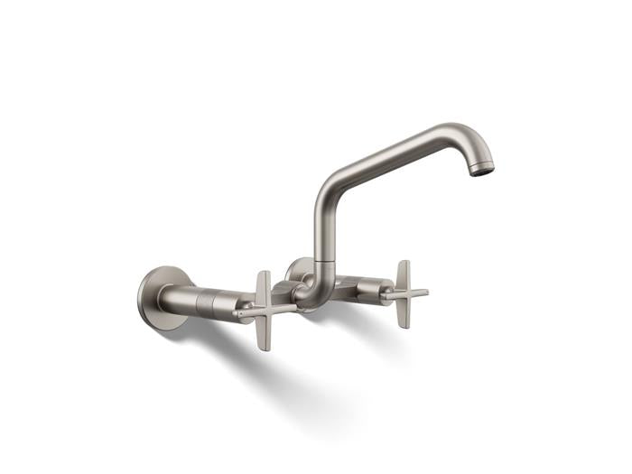 Kohler - Billet Wall-Mount Bridge Kitchen Faucet - Cross Handle Square