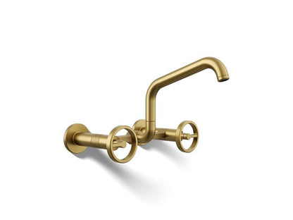 Kohler - Billet Wall-Mount Bridge Kitchen Faucet - Circle Handle Square