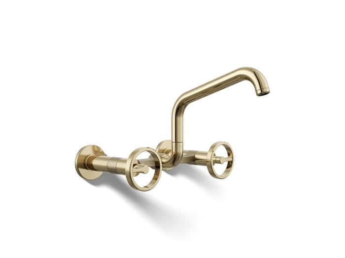 Kohler - Billet Wall-Mount Bridge Kitchen Faucet - Circle Handle Square