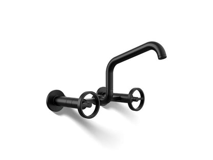 Kohler - Billet Wall-Mount Bridge Kitchen Faucet - Circle Handle Square