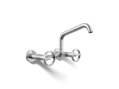 Kohler - Billet Wall-Mount Bridge Kitchen Faucet - Circle Handle Square