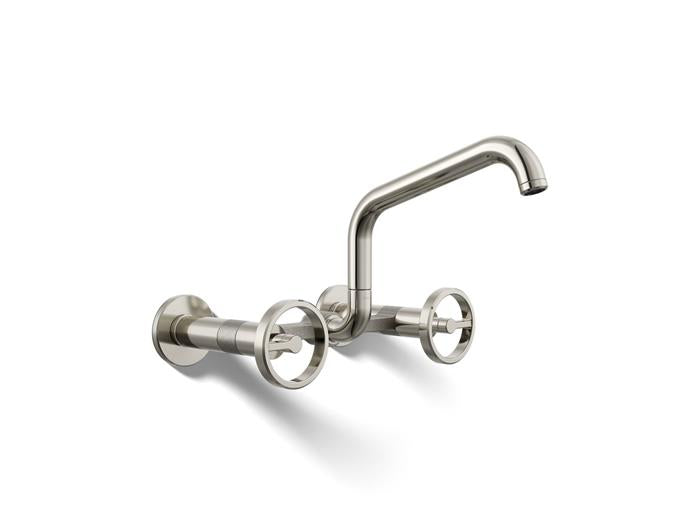 Kohler - Billet Wall-Mount Bridge Kitchen Faucet - Circle Handle Square
