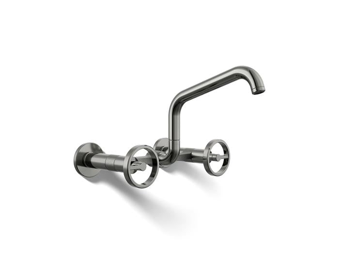 Kohler - Billet Wall-Mount Bridge Kitchen Faucet - Circle Handle Square