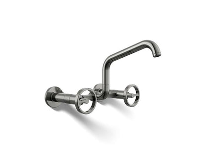 Kohler - Billet Wall-Mount Bridge Kitchen Faucet - Circle Handle Square