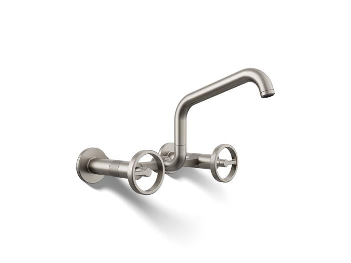 Kohler - Billet Wall-Mount Bridge Kitchen Faucet - Circle Handle Square