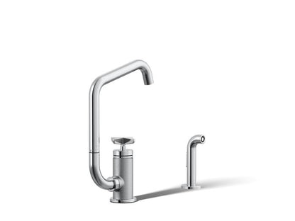Kohler - Billet Single Handle Bar Faucet - Cross Handle Square