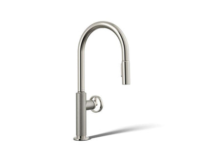 Kohler - Billet Touchless Pull-Down Kitchen Sink Faucet With Two-Function Sprayhead - Circle Handle
