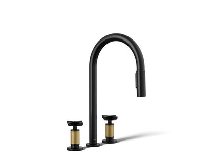 Kohler - Billet Widespread Pull-Down Kitchen Faucet - Cross Handles